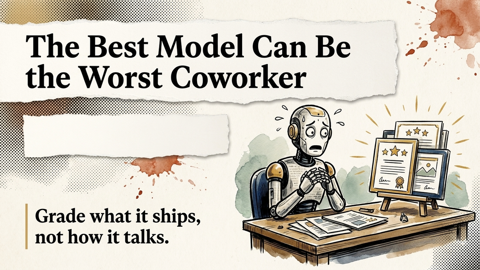 Editorial banner: a brilliant but anxious desk-neighbour whose work is flawless — The Best Model Can Be the Worst Coworker.